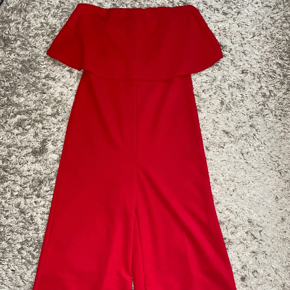Mendocino Off-The-Shoulder Jumpsuit (Red, Size S)